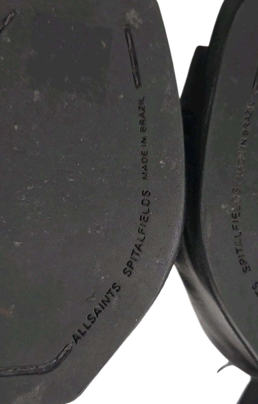 AllSaints Gamma Perspex Sandals US 9 EU 39 Womens Black Wedge Heel $250 - Picture 9 of 9
